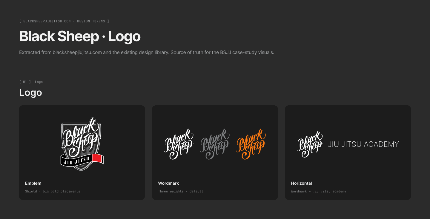 Black Sheep logo system — emblem, wordmark, and horizontal lockups.