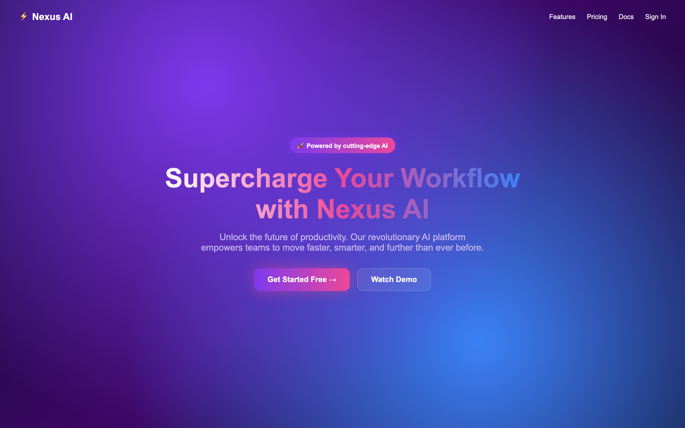 Nexus product page before applying the bound taste profile.